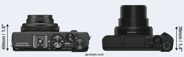 Compare Coolpix A versus HX80 top