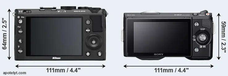 Comparison Coolpix A or NEX-5N rear