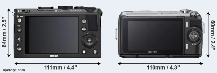 Comparison Coolpix A or NEX-C3 rear