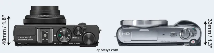 Compare Coolpix A versus NEX-C3 top