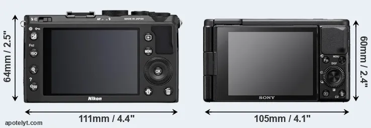 Comparison Coolpix A or ZV-1 rear
