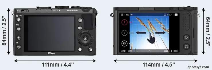 Comparison Coolpix A or M1 rear
