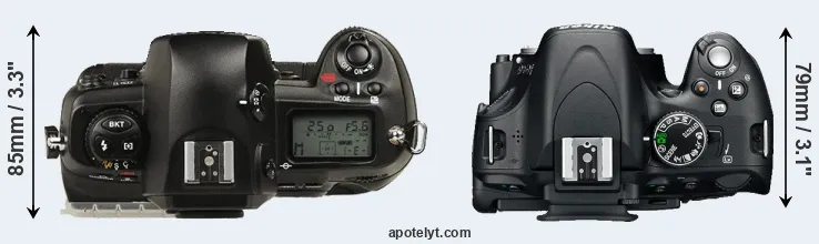 Compare D1 versus D5100 top