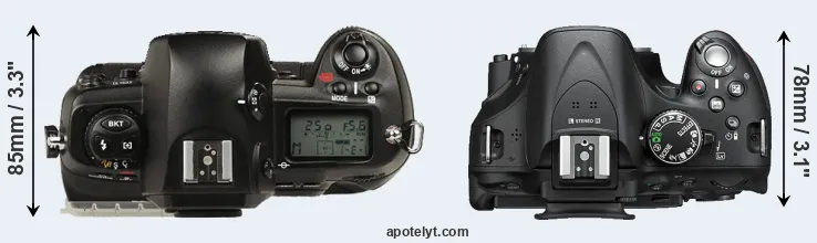 Compare D1 versus D5200 top