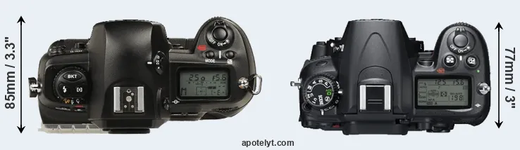 Compare D1 versus D7000 top