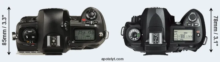 Compare D1 versus D70s top