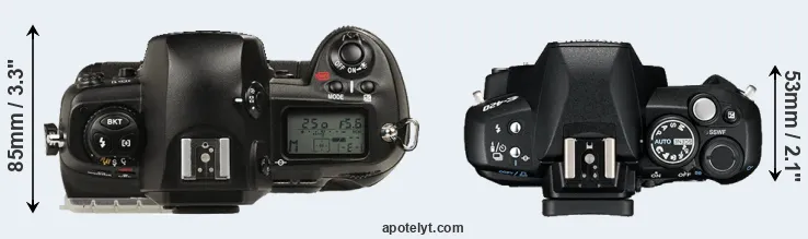Compare D1 versus E-420 top