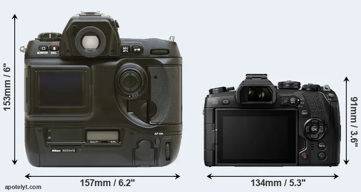 Comparison D1 or E-M1 II rear