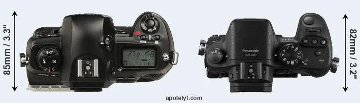 Compare D1 versus GH3 top
