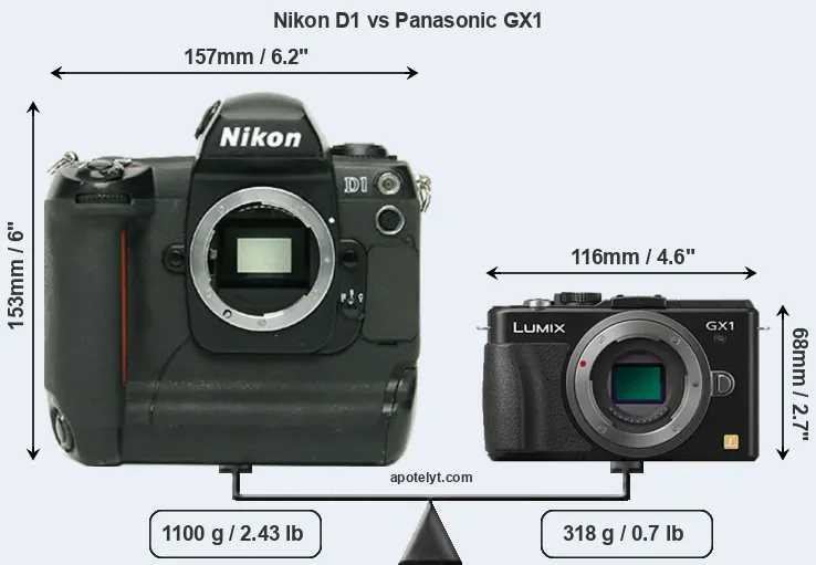 Size Nikon D1 vs Panasonic GX1