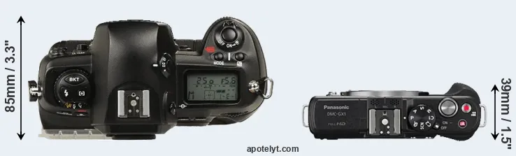 Compare D1 versus GX1 top