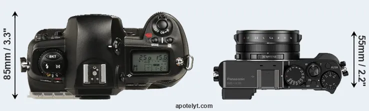 Compare D1 versus LX100 top
