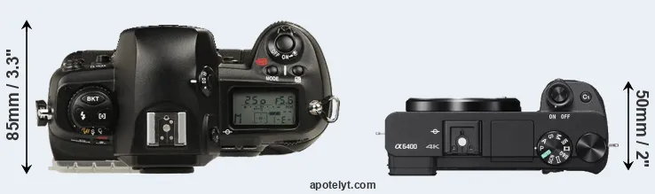 Compare D1 versus A6400 top