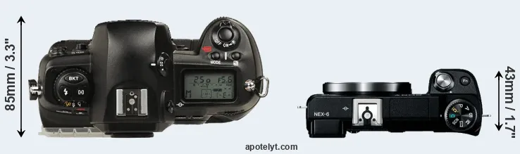 Compare D1 versus NEX-6 top
