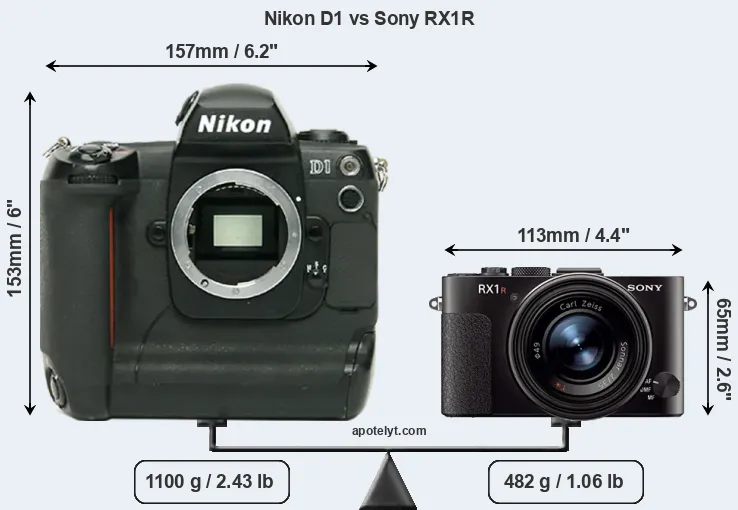 Size Nikon D1 vs Sony RX1R
