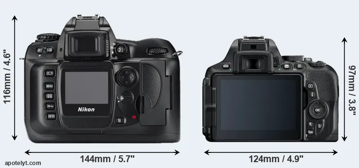 Comparison D100 or D5600 rear