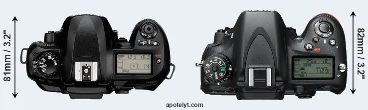 Compare D100 versus D610 top