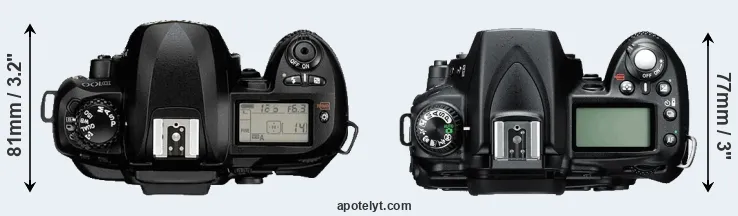 Compare D100 versus D90 top