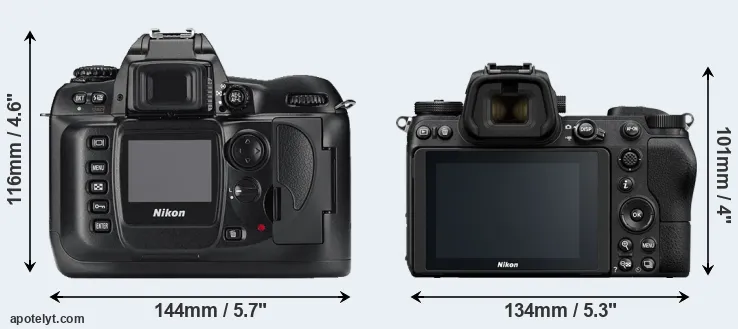 Comparison D100 or Z6 rear