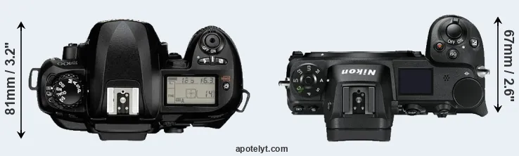Compare D100 versus Z7 top