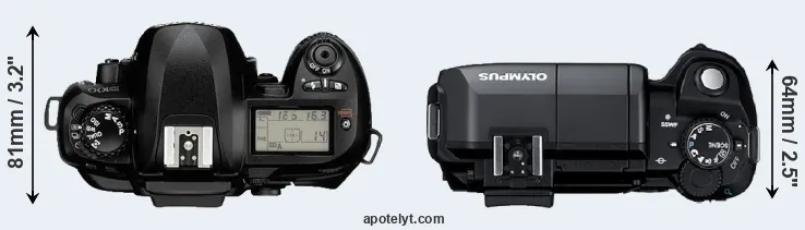Compare D100 versus E-300 top