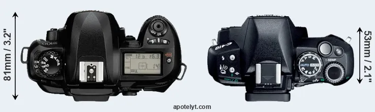 Compare D100 versus E-410 top