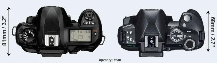 Compare D100 versus E-510 top