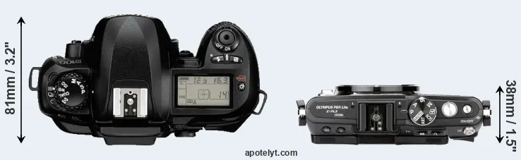 Compare D100 versus E-PL5 top