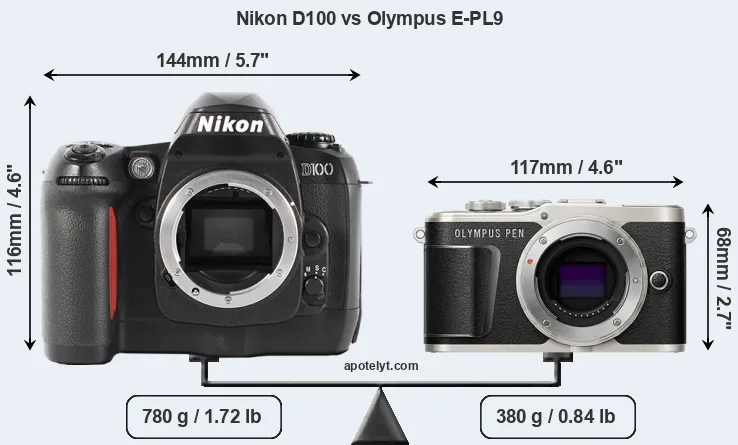 Size Nikon D100 vs Olympus E-PL9