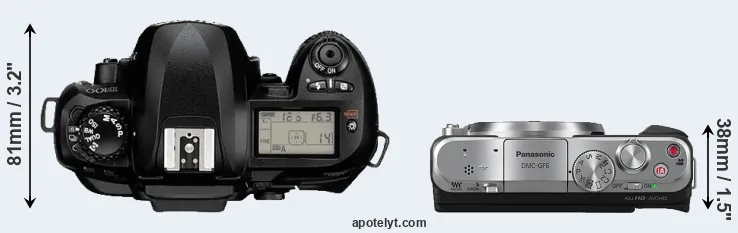 Compare D100 versus GF6 top