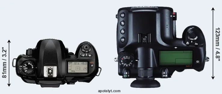 Compare D100 versus 645Z top