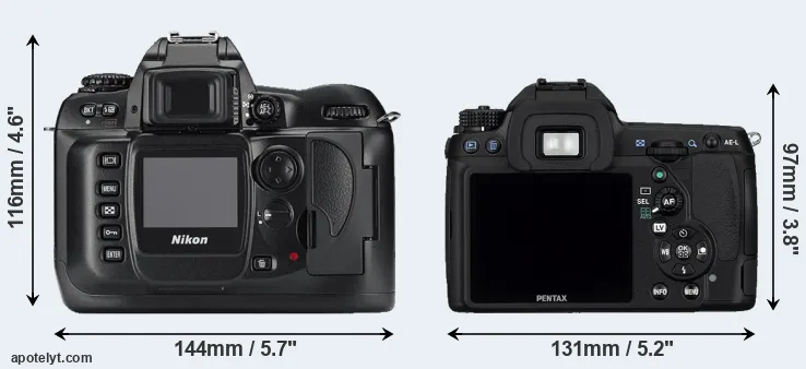 Comparison D100 or K-5 rear