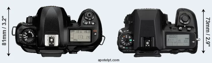 Compare D100 versus K-5 top