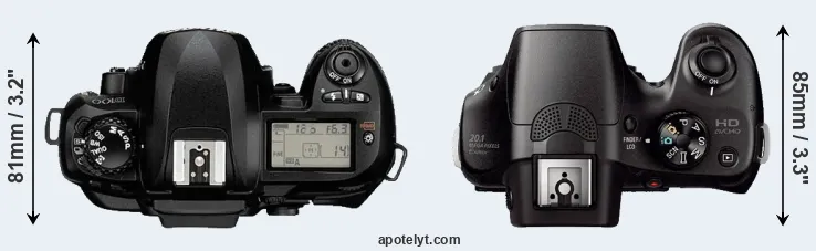 Compare D100 versus A3000 top