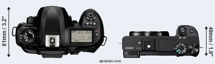 Compare D100 versus A6300 top