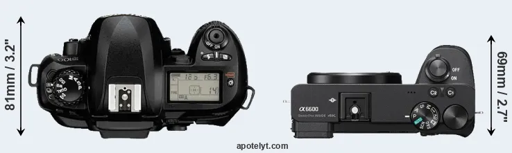 Compare D100 versus A6600 top