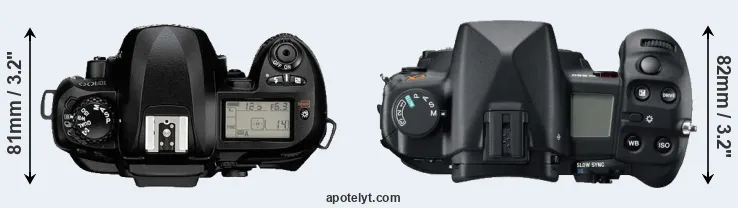 Compare D100 versus A850 top