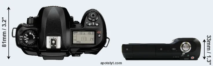 Compare D100 versus NEX-3 top