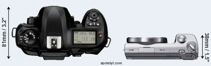 Compare D100 versus NEX-5 top