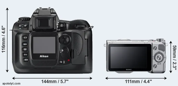 Comparison D100 or NEX-5T rear