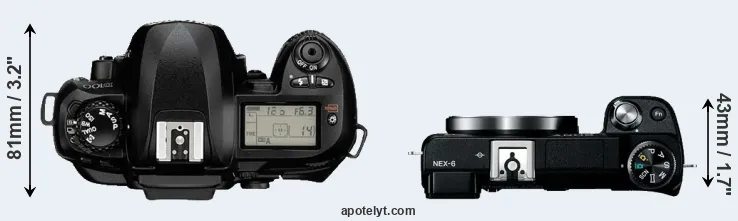 Compare D100 versus NEX-6 top