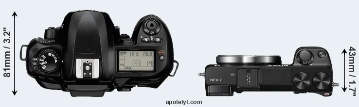 Compare D100 versus NEX-7 top