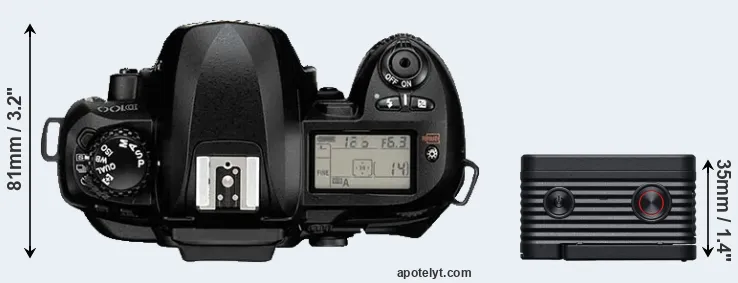 Compare D100 versus RX0 II top
