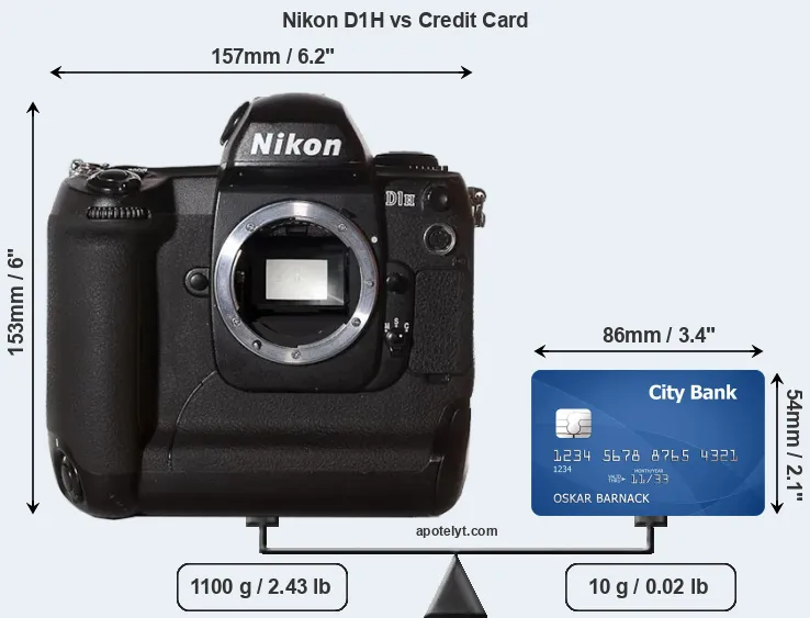 Nikon D1H vs credit card front