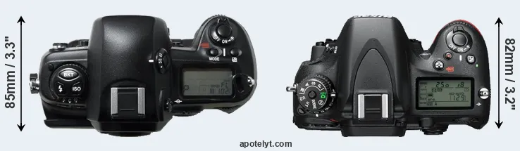 Compare D1H versus D610 top