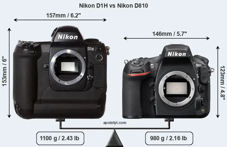 Size Nikon D1H vs Nikon D810
