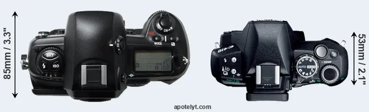 Compare D1H versus E-410 top