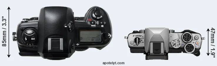 Compare D1H versus E-M10 II top