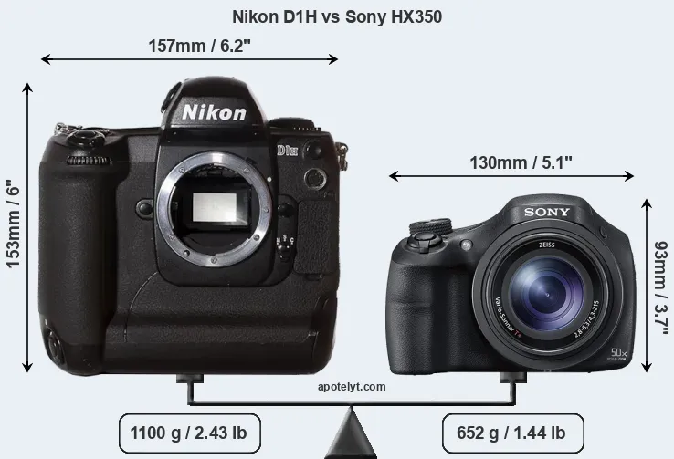 Size Nikon D1H vs Sony HX350
