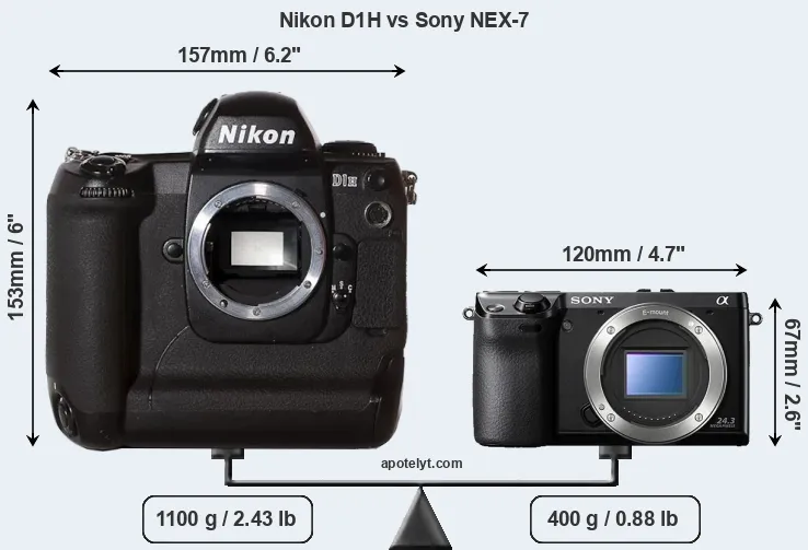 Size Nikon D1H vs Sony NEX-7
